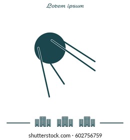 Satellite sign icon, vector illustration. Flat design style