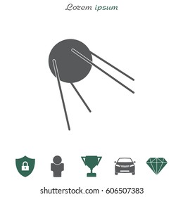 Satellite sign icon, vector illustration. Flat design style