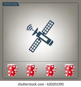 Satellite sign icon, vector illustration. Flat design style