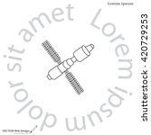 Satellite sign line icon, vector illustration. Flat design style