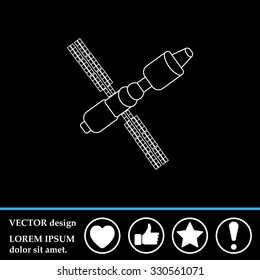 Satellite sign line icon, vector illustration. Flat design style