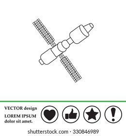 Satellite sign line icon, vector illustration. Flat design style