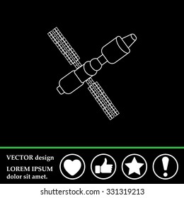 Satellite sign line icon, vector illustration. Flat design style