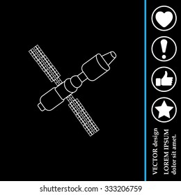 Satellite sign line icon, vector illustration. Flat design style