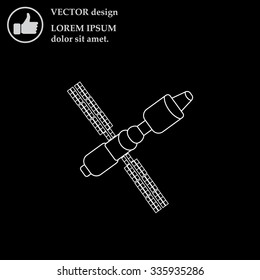 Satellite sign line icon, vector illustration. Flat design style