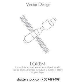 Satellite sign line icon, vector illustration. Flat design style