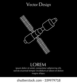 Satellite sign line icon, vector illustration. Flat design style