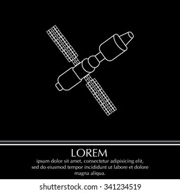 Satellite sign line icon, vector illustration. Flat design style
