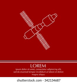 Satellite sign line icon, vector illustration. Flat design style
