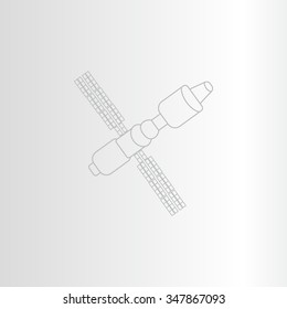 Satellite sign line icon, vector illustration. Flat design style