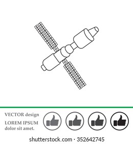 Satellite sign line icon, vector illustration. Flat design style