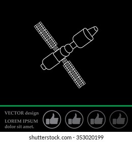 Satellite sign line icon, vector illustration. Flat design style