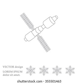 Satellite sign line icon, vector illustration. Flat design style