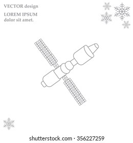 Satellite sign line icon, vector illustration. Flat design style
