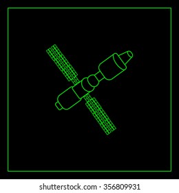 Satellite sign line icon, vector illustration. Flat design style