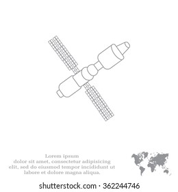 Satellite sign line icon, vector illustration. Flat design style