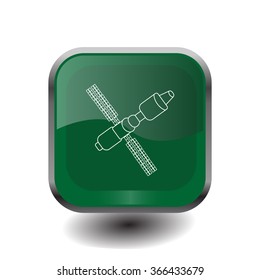 Satellite sign line icon, vector illustration. Flat design style
