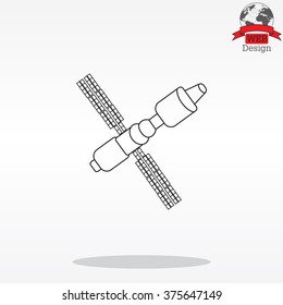Satellite sign line icon, vector illustration. Flat design style