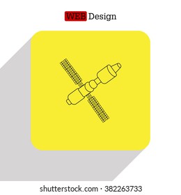 Satellite sign line icon, vector illustration. Flat design style