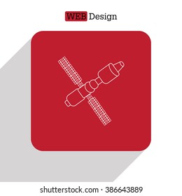 Satellite sign line icon, vector illustration. Flat design style