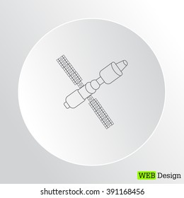 Satellite sign line icon, vector illustration. Flat design style
