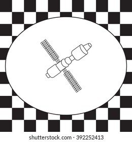 Satellite sign line icon, vector illustration. Flat design style