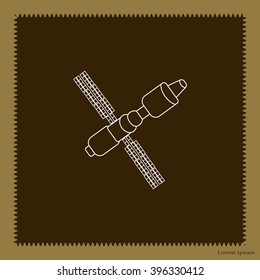 Satellite sign line icon, vector illustration. Flat design style
