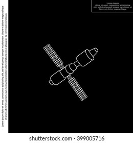 Satellite sign line icon, vector illustration. Flat design style