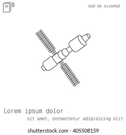 Satellite sign line icon, vector illustration. Flat design style