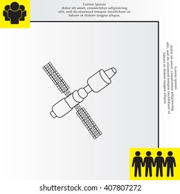 Satellite sign line icon, vector illustration. Flat design style