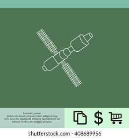 Satellite sign line icon, vector illustration. Flat design style