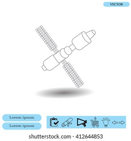 Satellite sign line icon, vector illustration. Flat design style