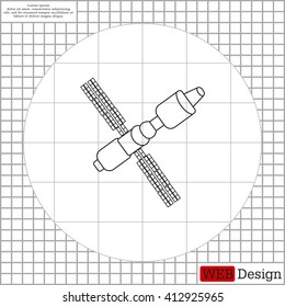 Satellite sign line icon, vector illustration. Flat design style