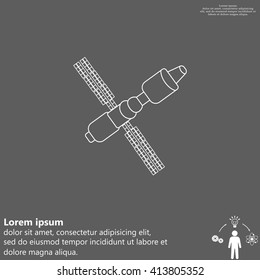 Satellite sign line icon, vector illustration. Flat design style