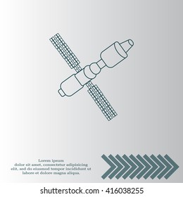 Satellite sign line icon, vector illustration. Flat design style