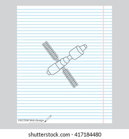 Satellite sign line icon, vector illustration. Flat design style