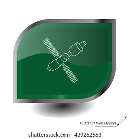 Satellite sign line icon, vector illustration. Flat design style