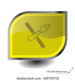 Satellite sign line icon, vector illustration. Flat design style