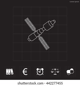 Satellite sign line icon, vector illustration. Flat design style
