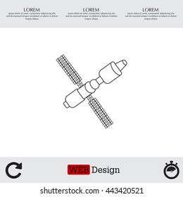 Satellite sign line icon, vector illustration. Flat design style