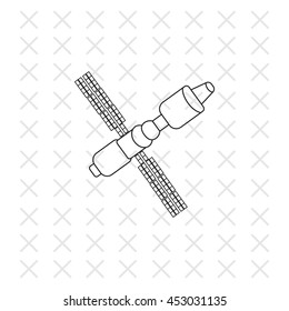 Satellite sign line icon, vector illustration. 