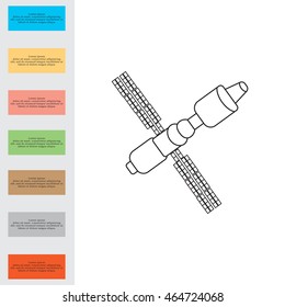 Satellite sign line icon, vector illustration. 