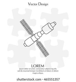 Satellite sign line icon, vector illustration. 