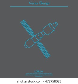 Satellite sign line icon, vector illustration. 