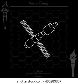 Satellite sign line icon, vector illustration. 