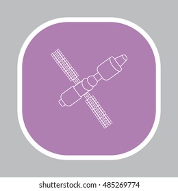 Satellite sign line icon, vector illustration. 