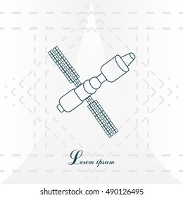Satellite sign line icon, vector illustration. 