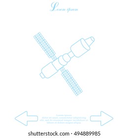 Satellite sign line icon, vector illustration. 