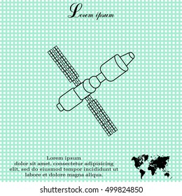 Satellite sign line icon, vector illustration. 