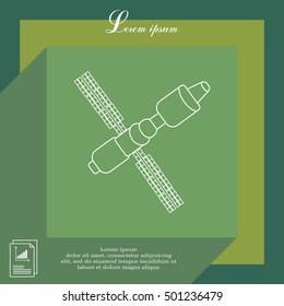 Satellite sign line icon, vector illustration. 